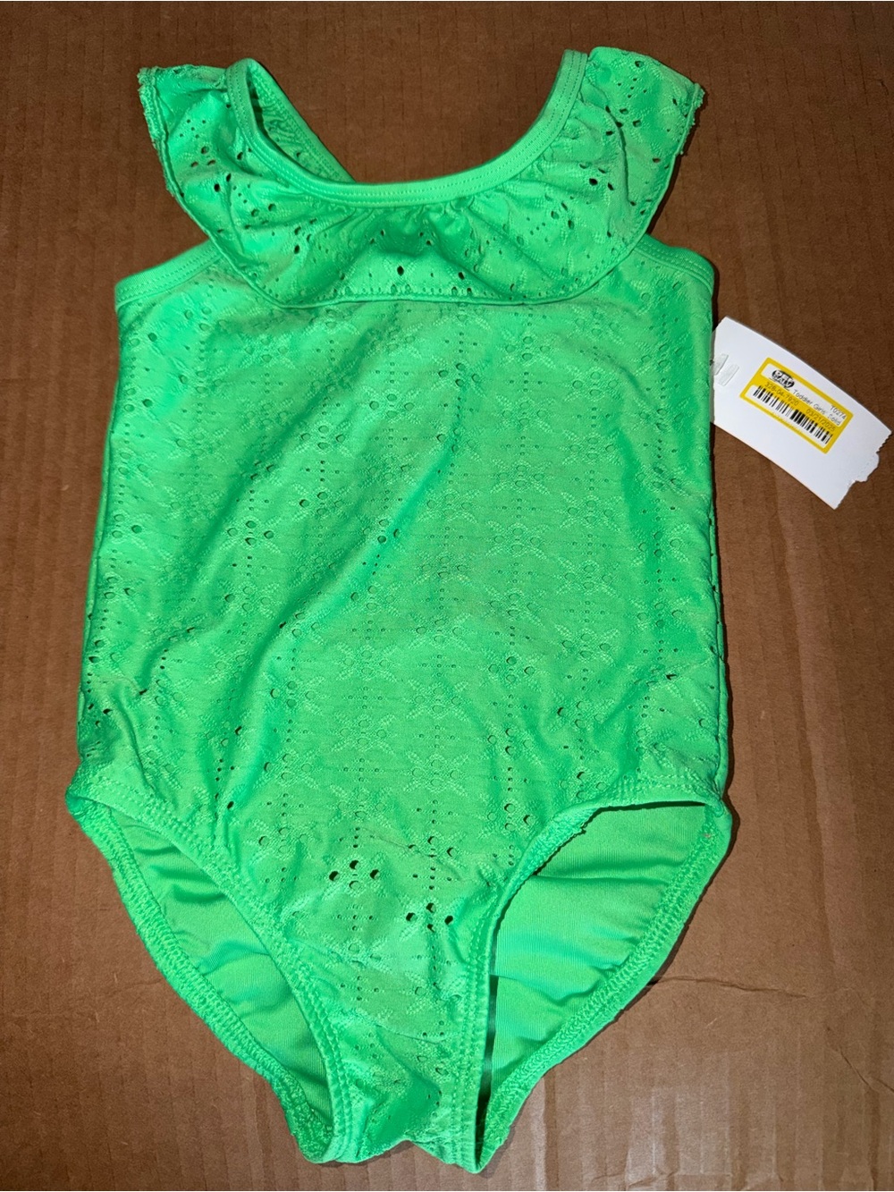 Target Kids' Bright Green Ruffle One-Piece Swimsuit